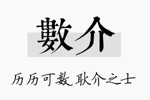 数介名字的寓意及含义