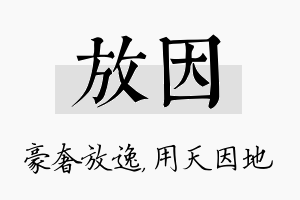 放因名字的寓意及含义