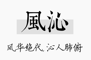 风沁名字的寓意及含义