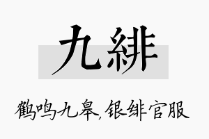 九绯名字的寓意及含义