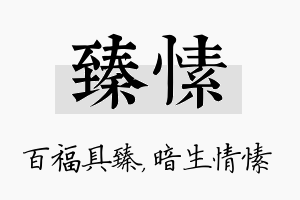 臻愫名字的寓意及含义