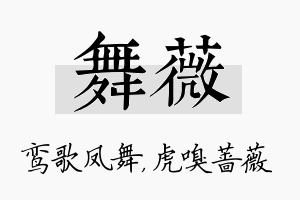 舞薇名字的寓意及含义