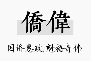 侨伟名字的寓意及含义