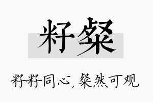 籽粲名字的寓意及含义