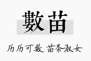 数苗名字的寓意及含义