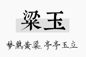 粱玉名字的寓意及含义