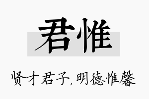 君惟名字的寓意及含义