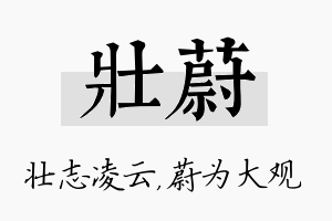 壮蔚名字的寓意及含义