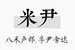 米尹名字的寓意及含义