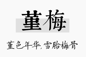 堇梅名字的寓意及含义