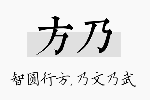 方乃名字的寓意及含义