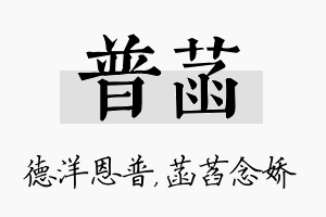 普菡名字的寓意及含义