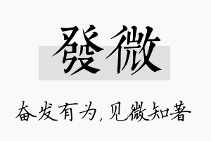 发微名字的寓意及含义