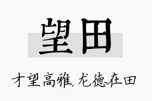 望田名字的寓意及含义