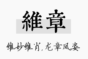 维章名字的寓意及含义