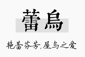 蕾乌名字的寓意及含义