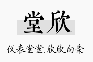 堂欣名字的寓意及含义