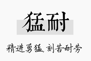 猛耐名字的寓意及含义