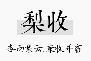 梨收名字的寓意及含义