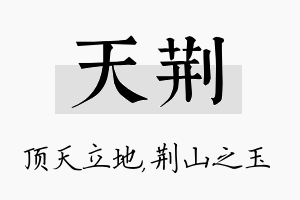 天荆名字的寓意及含义