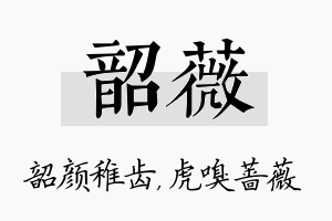 韶薇名字的寓意及含义