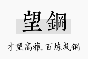 望钢名字的寓意及含义