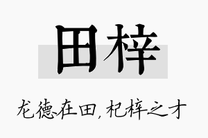 田梓名字的寓意及含义