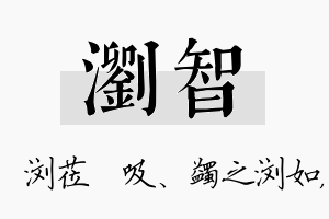 浏智名字的寓意及含义