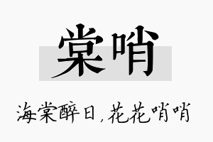 棠哨名字的寓意及含义