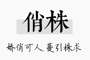 俏株名字的寓意及含义