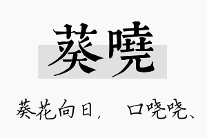 葵哓名字的寓意及含义