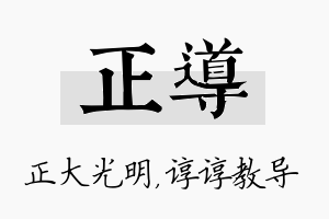 正导名字的寓意及含义