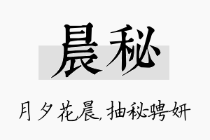 晨秘名字的寓意及含义