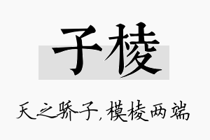 子棱名字的寓意及含义