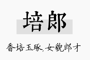 培郎名字的寓意及含义