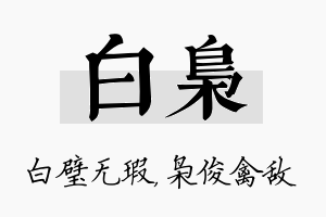 白枭名字的寓意及含义