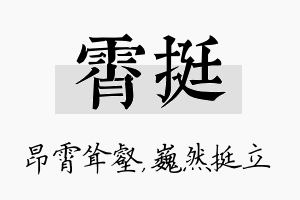 霄挺名字的寓意及含义