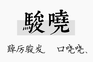 骏哓名字的寓意及含义