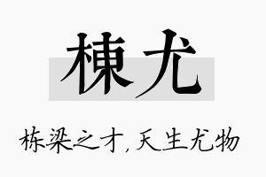 栋尤名字的寓意及含义