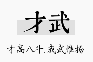 才武名字的寓意及含义