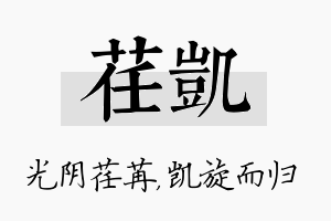 荏凯名字的寓意及含义