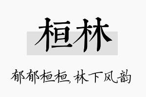 桓林名字的寓意及含义