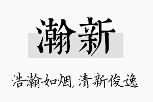 瀚新名字的寓意及含义