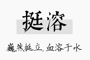 挺溶名字的寓意及含义