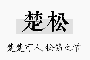 楚松名字的寓意及含义