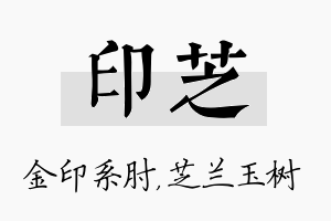 印芝名字的寓意及含义