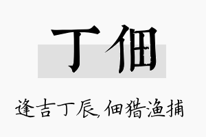 丁佃名字的寓意及含义