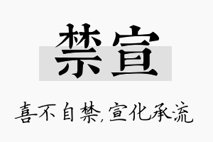 禁宣名字的寓意及含义