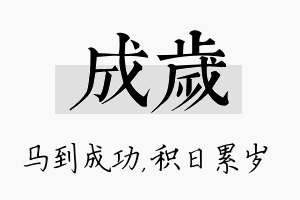 成岁名字的寓意及含义