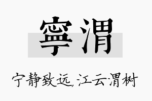 宁渭名字的寓意及含义